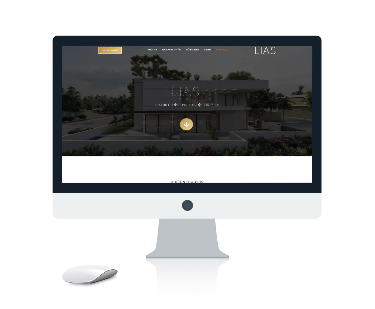 הדמיה אתר אינטרנט ליאס אדריכלות